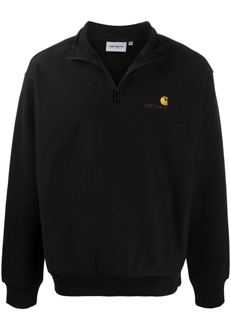half zip american script sweatshirt man black CARHARTT WIP | I02701489.XX